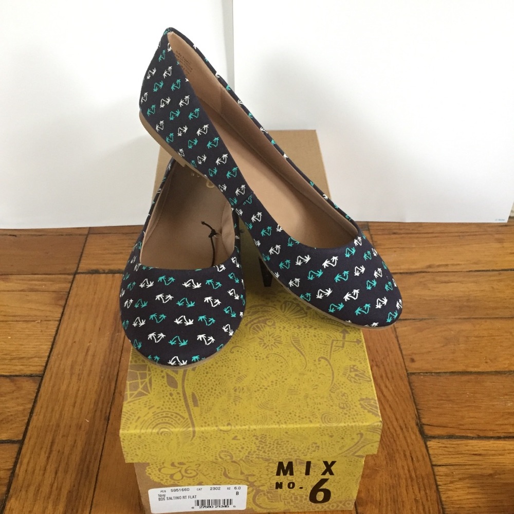 Mix No. 6, Saltino Ballet flats, Navy Size 6
